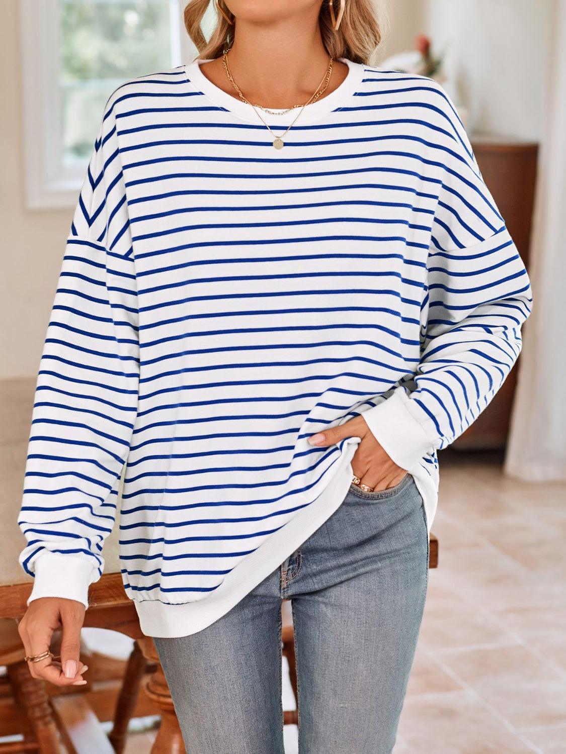 Sudadera de manga larga con cuello redondo y rayas Lovelet