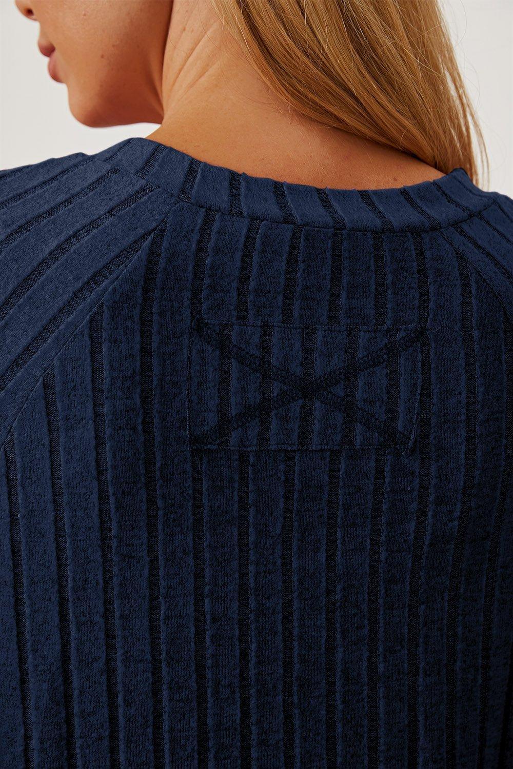Basic Bae Full Size Ribbed Thumbhole Sleeve T - Shirt - Admiresty