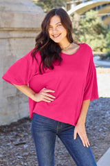 Basic Bae Full Size Round Neck Drop Shoulder T - Shirt - Admiresty