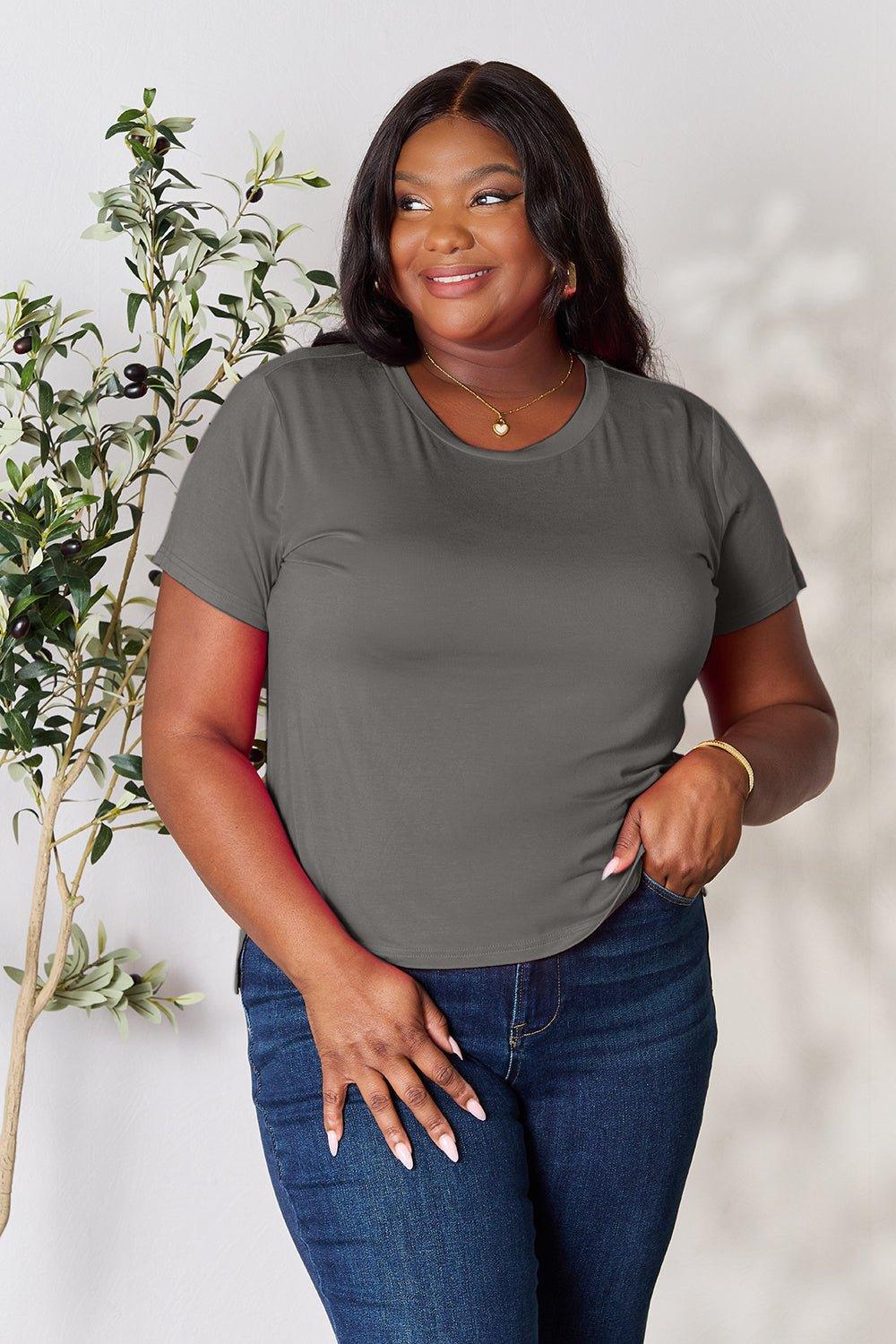 Basic Bae Full Size Round Neck Short Sleeve T - Shirt - Admiresty