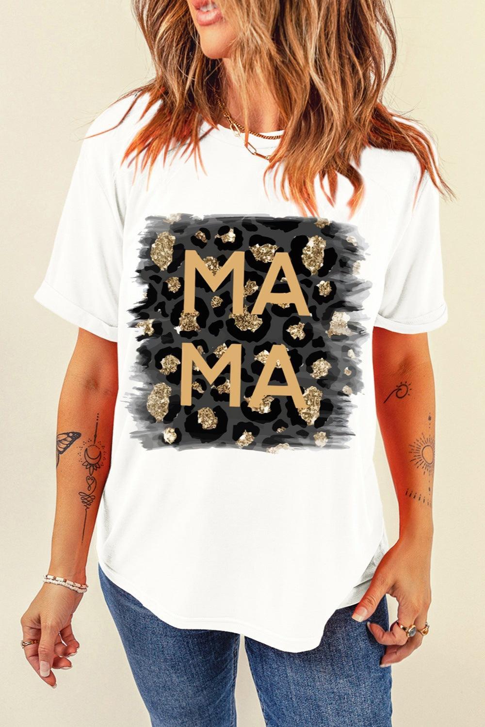Camiseta de manga corta y cuello redondo MAMA