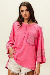 BiBi High - Low Washed T - Shirt - Admiresty