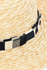 Sombrero de paja de ala ancha con correa Fame