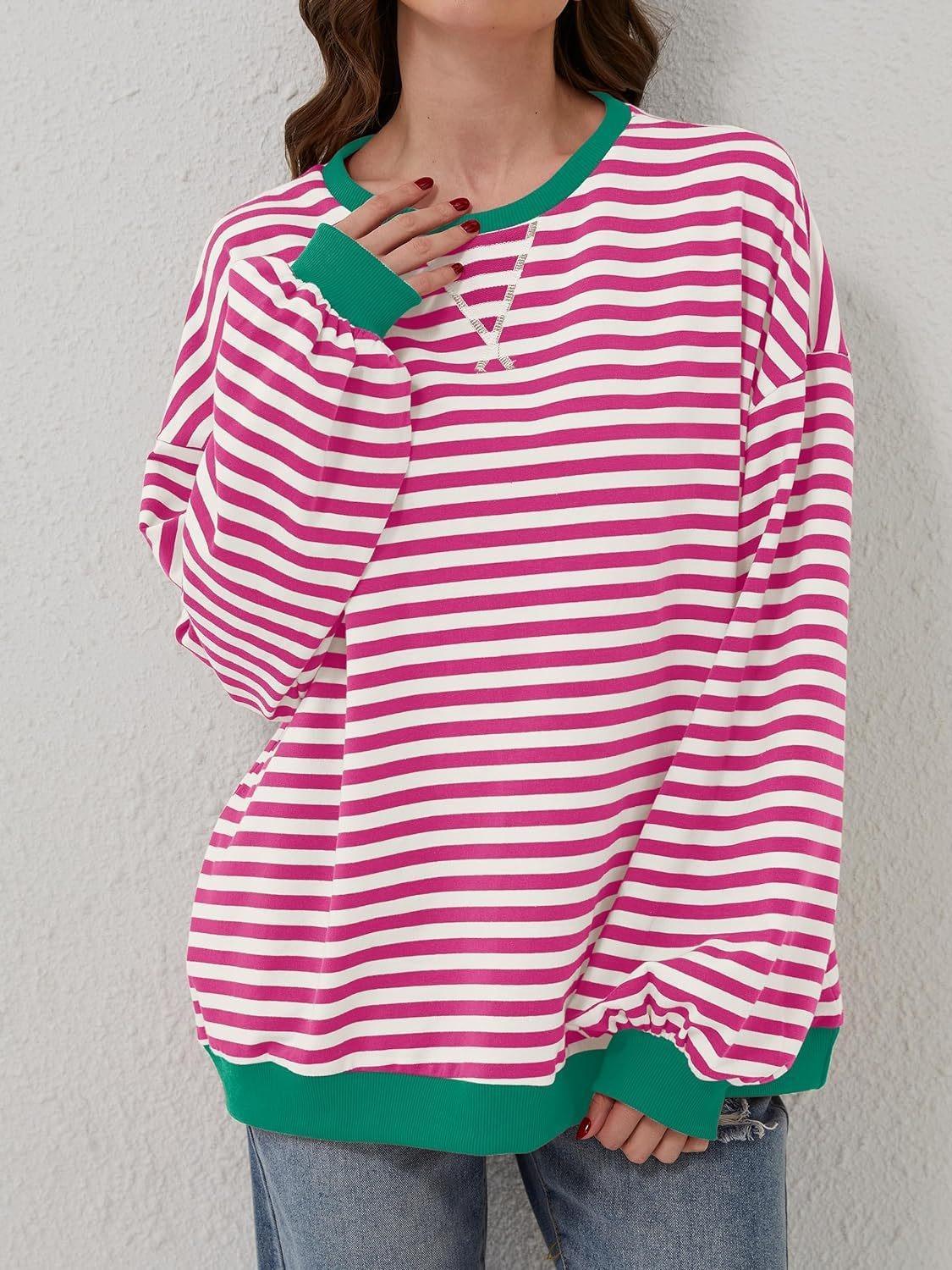 Sudadera de manga larga con rayas en contraste Lovelet