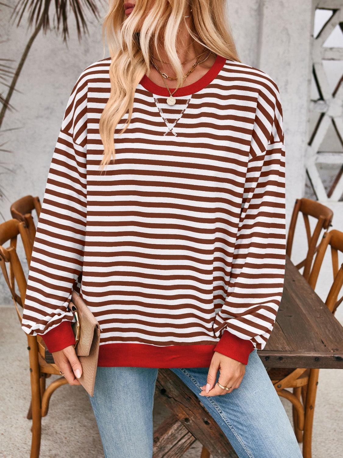 Sudadera de manga larga con rayas en contraste Lovelet