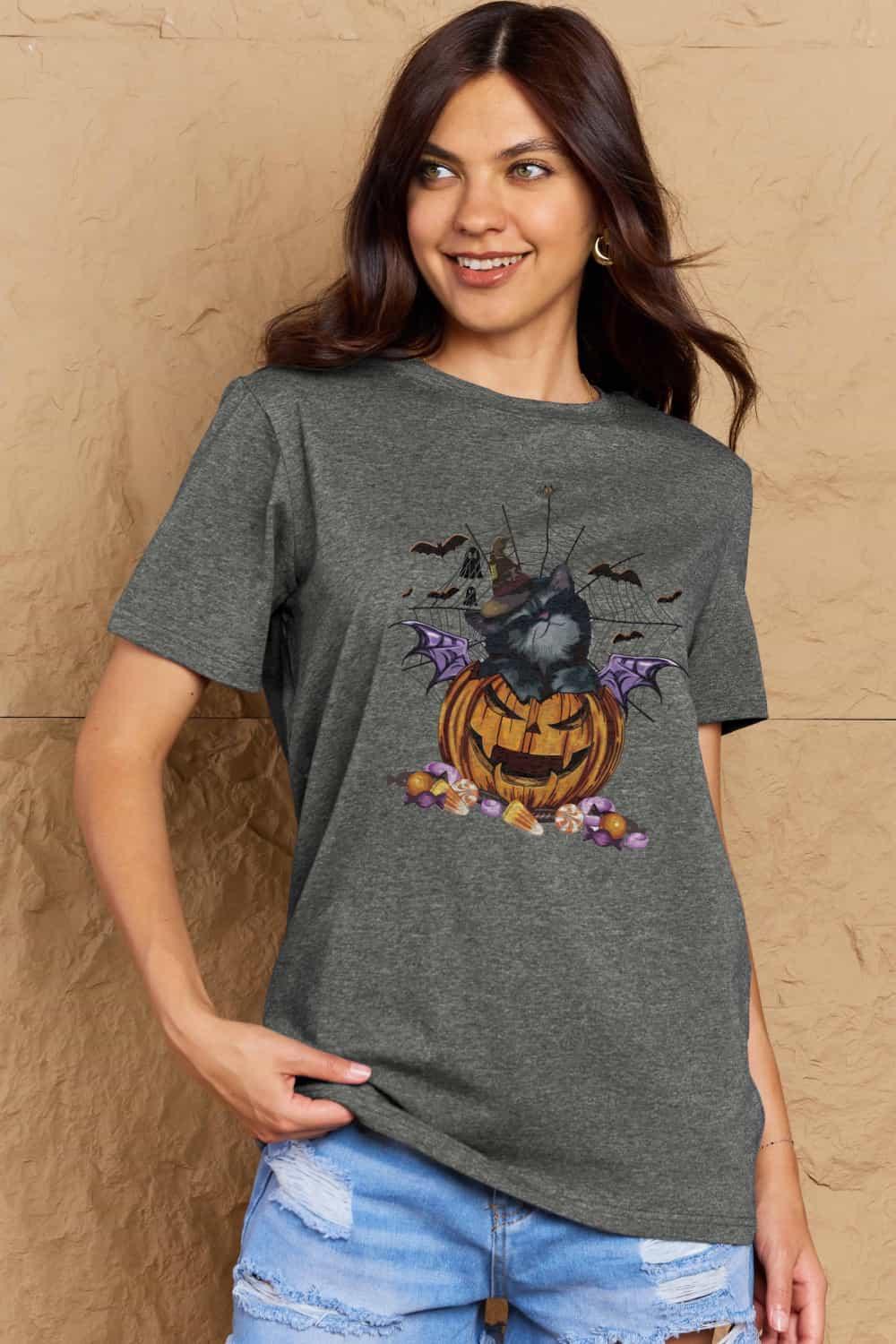 Camiseta gráfica de tamaño completo de Jack-O'-Lantern de Simply Love