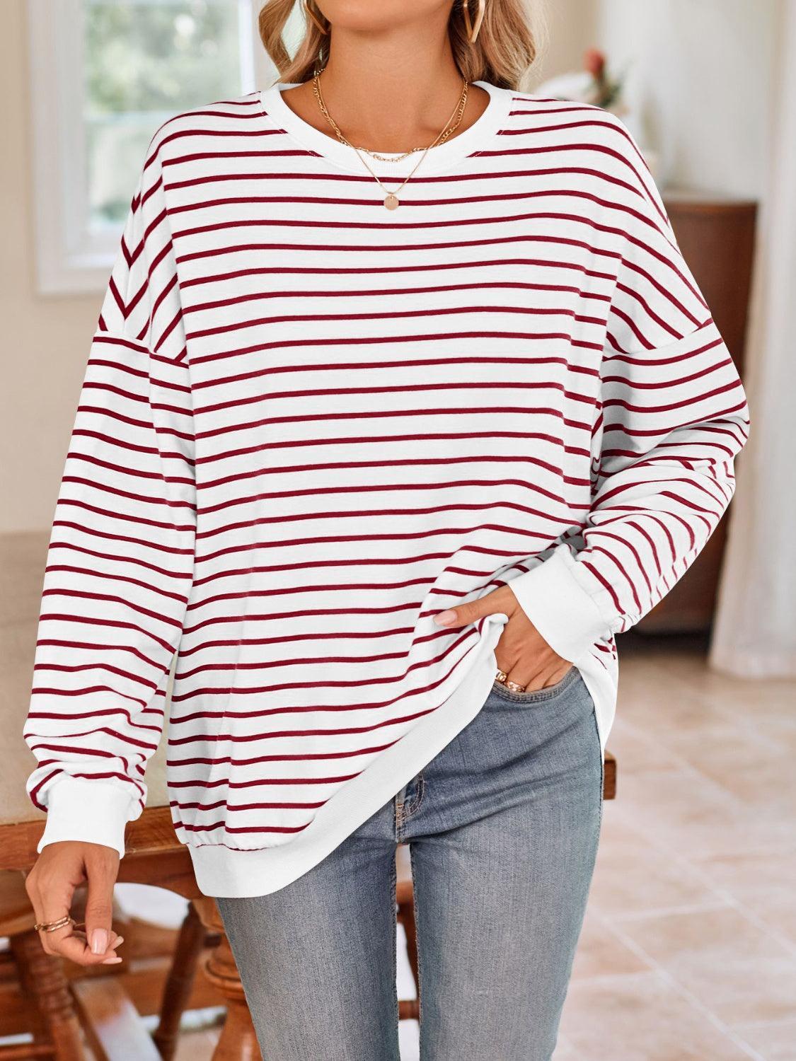 Sudadera de manga larga con cuello redondo y rayas Lovelet