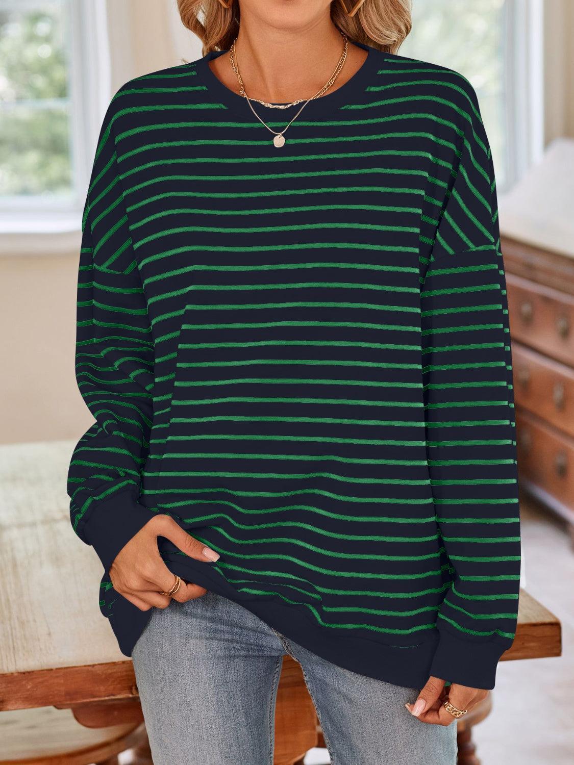 Sudadera de manga larga con cuello redondo y rayas Lovelet