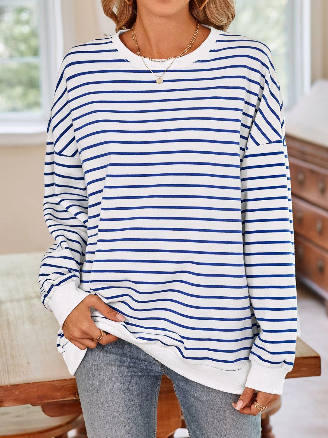Sudadera de manga larga con cuello redondo y rayas Lovelet