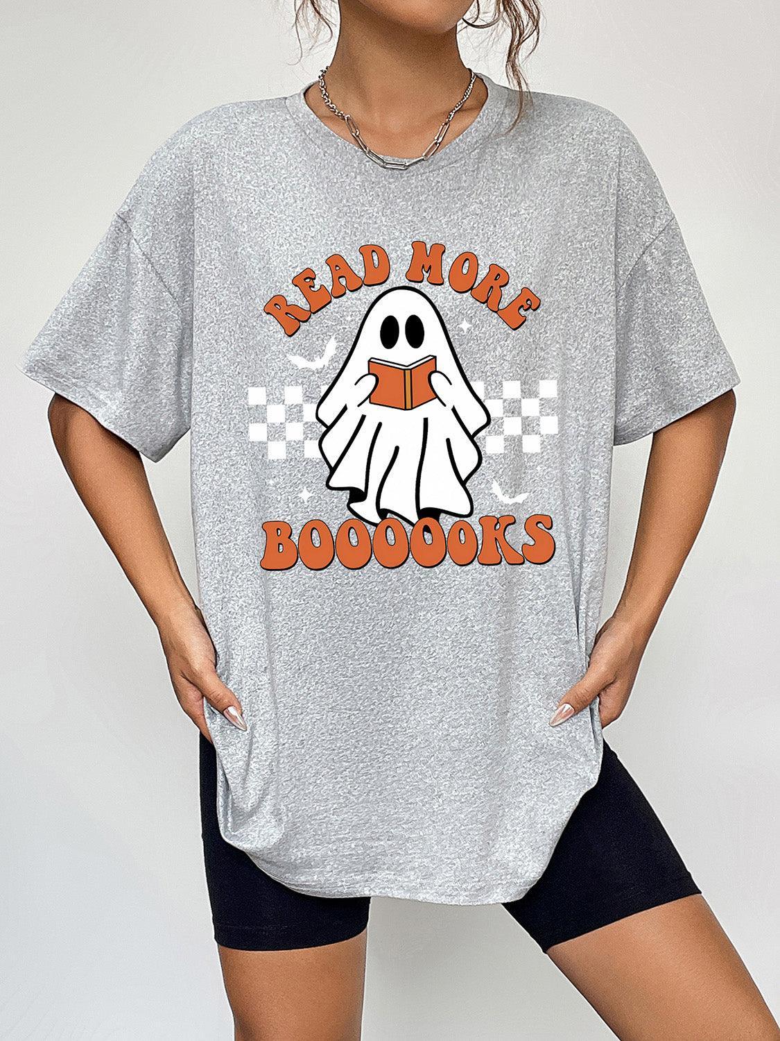 Camiseta con cuello redondo y manga corta con estampado de fantasmas