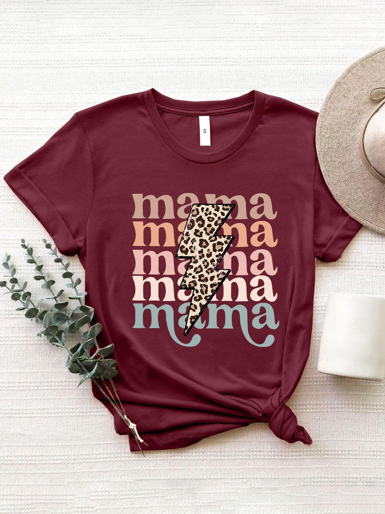 Camiseta de manga corta y cuello redondo MAMA