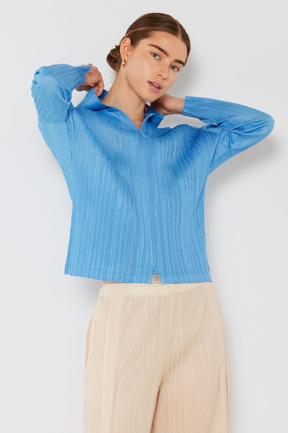 Marina West Swim Chaqueta con capucha plisada y cremallera bidireccional