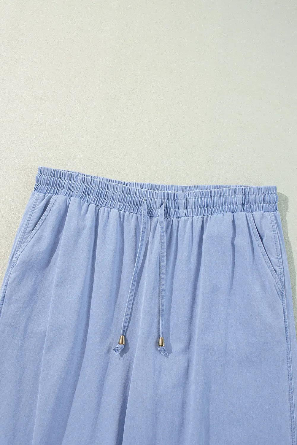 Vaqueros de pierna ancha con cordón de talla grande