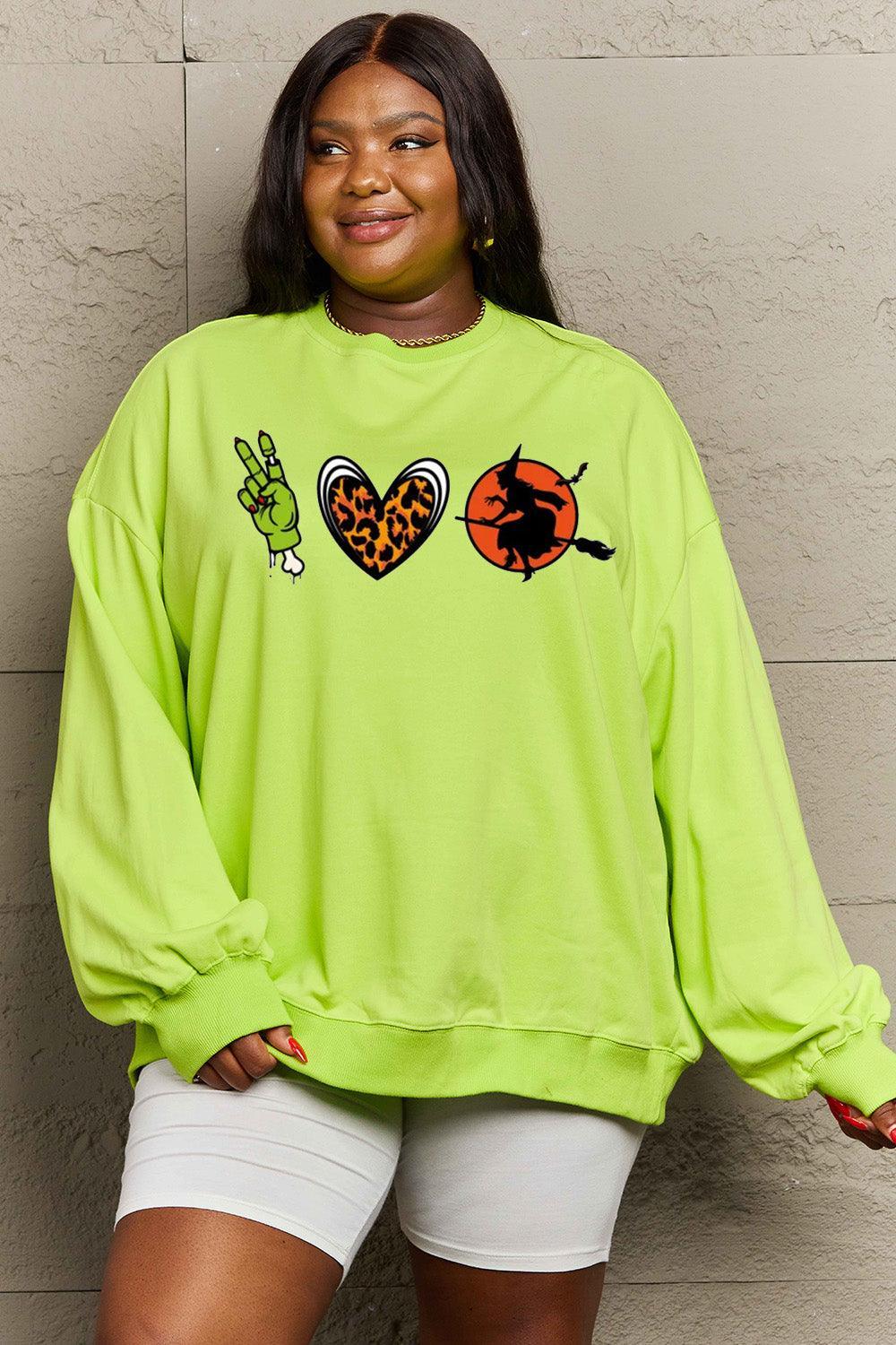 Sudadera con hombros caídos y estampado de Simply Love