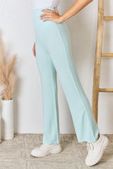Pantalones acampanados de punto ultra suave con cintura alta y talla grande RISEN