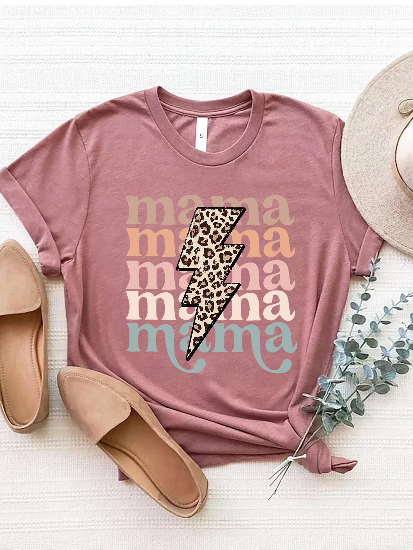 Camiseta de manga corta y cuello redondo MAMA