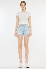 Shorts vaqueros Mom reparados de talle alto Kancan