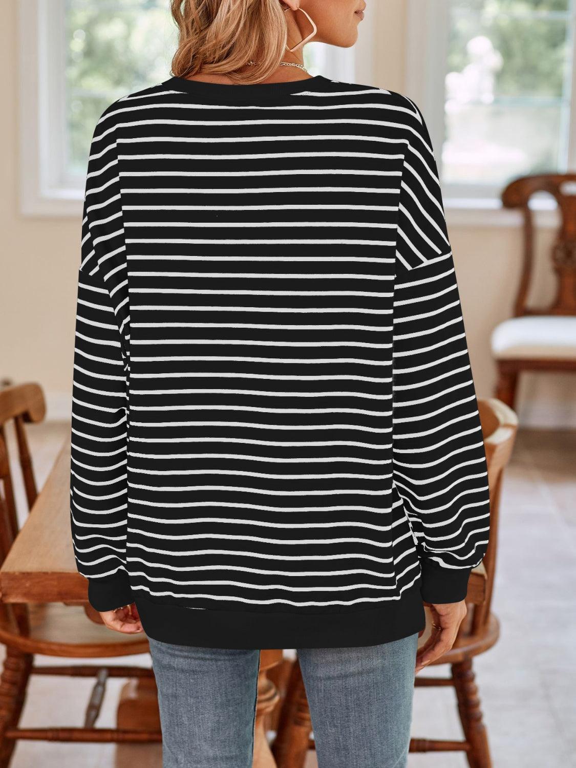 Sudadera de manga larga con cuello redondo y rayas Lovelet