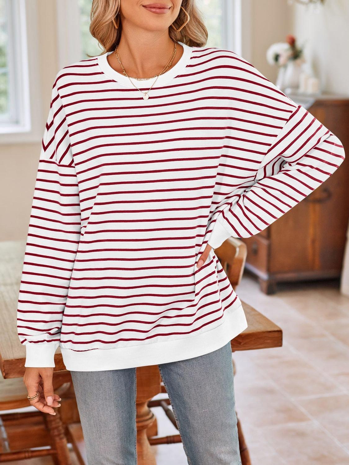 Sudadera de manga larga con cuello redondo y rayas Lovelet