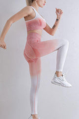 Conjunto de sujetador y leggings deportivos con degradado