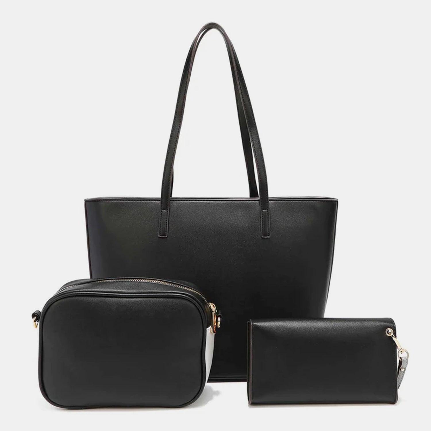 Conjunto de bolso de mano de tres piezas con bloques de color de Nicole Lee USA