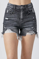 Shorts vaqueros desgastados de tiro alto y talla grande RISEN