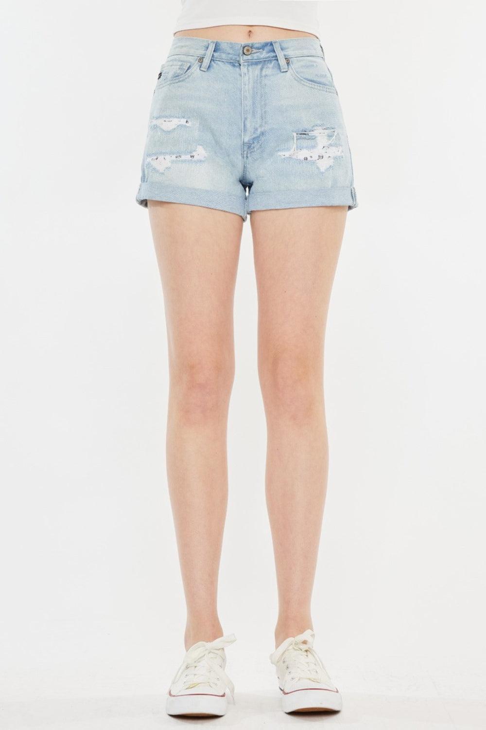 Shorts vaqueros Mom reparados de talle alto Kancan