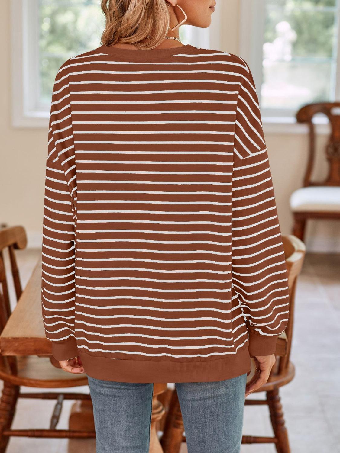 Sudadera de manga larga con cuello redondo y rayas Lovelet