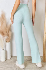 Pantalones acampanados de punto ultra suave con cintura alta y talla grande RISEN